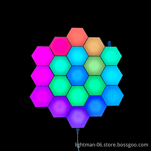 6Pieces Sensitive Touch RGB Hexagon LED Lamp
